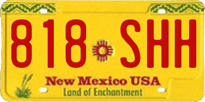 NM license plate 818SHH