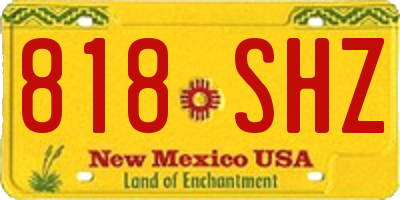 NM license plate 818SHZ