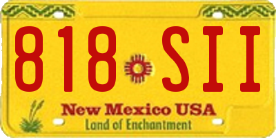 NM license plate 818SII