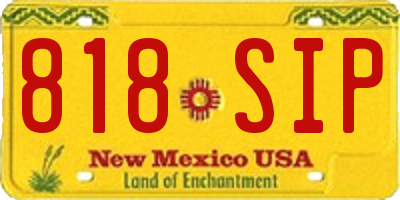 NM license plate 818SIP