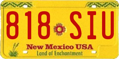 NM license plate 818SIU