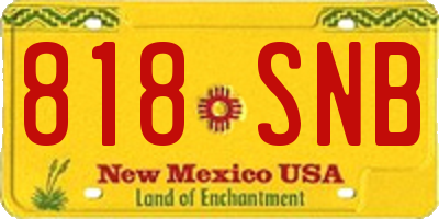 NM license plate 818SNB