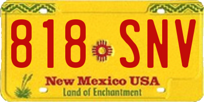 NM license plate 818SNV