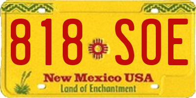 NM license plate 818SOE