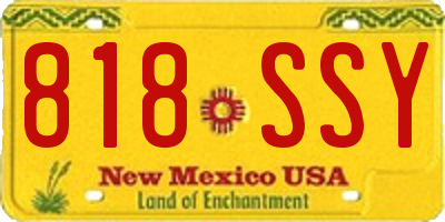 NM license plate 818SSY