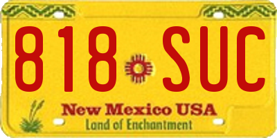 NM license plate 818SUC
