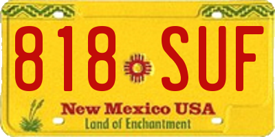NM license plate 818SUF