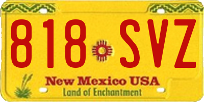NM license plate 818SVZ