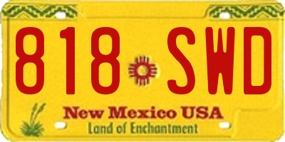 NM license plate 818SWD