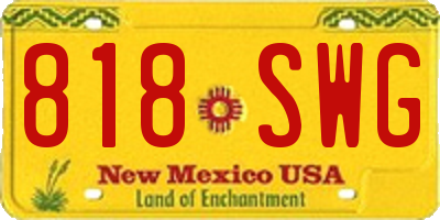 NM license plate 818SWG