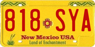 NM license plate 818SYA