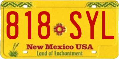 NM license plate 818SYL