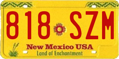 NM license plate 818SZM