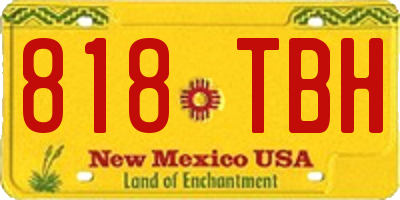 NM license plate 818TBH