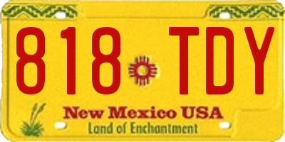 NM license plate 818TDY