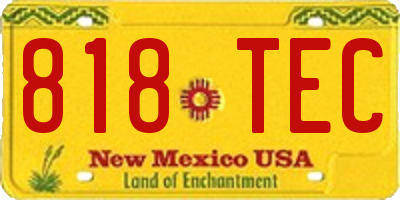 NM license plate 818TEC