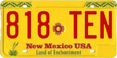 NM license plate 818TEN