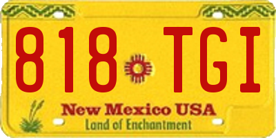 NM license plate 818TGI