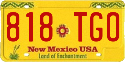 NM license plate 818TGO