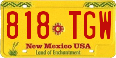 NM license plate 818TGW