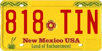 NM license plate 818TIN