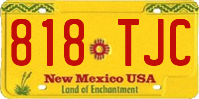 NM license plate 818TJC