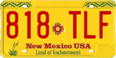 NM license plate 818TLF