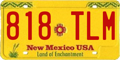 NM license plate 818TLM