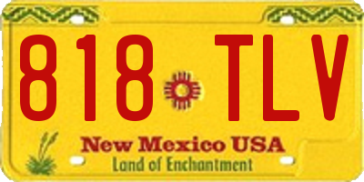 NM license plate 818TLV