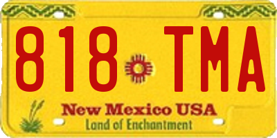 NM license plate 818TMA