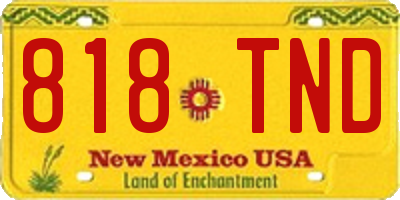 NM license plate 818TND