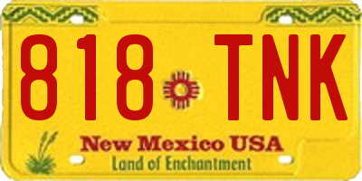 NM license plate 818TNK