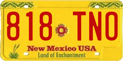 NM license plate 818TNO