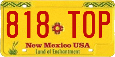 NM license plate 818TOP