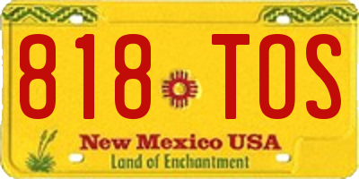 NM license plate 818TOS