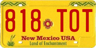 NM license plate 818TOT