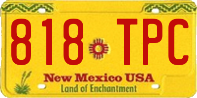 NM license plate 818TPC