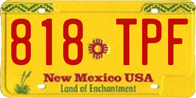 NM license plate 818TPF