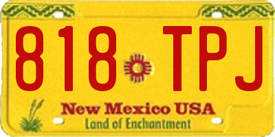 NM license plate 818TPJ