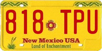 NM license plate 818TPU