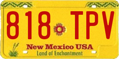 NM license plate 818TPV