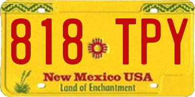 NM license plate 818TPY