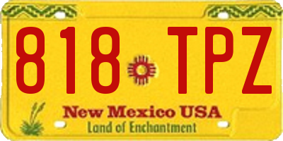 NM license plate 818TPZ