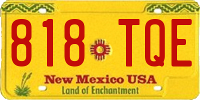NM license plate 818TQE