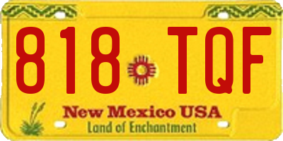 NM license plate 818TQF