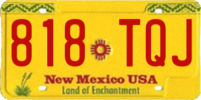 NM license plate 818TQJ