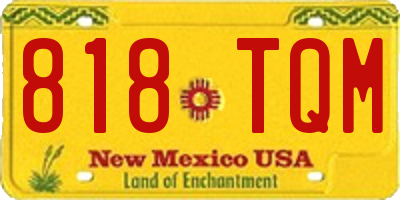 NM license plate 818TQM