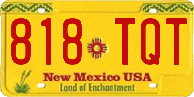 NM license plate 818TQT