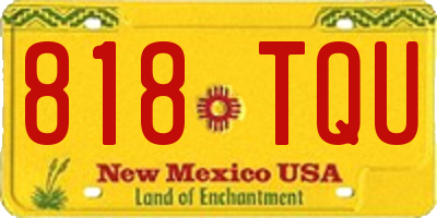 NM license plate 818TQU