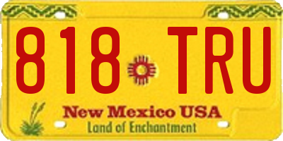 NM license plate 818TRU